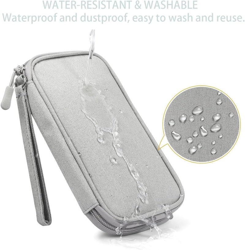 CAAORDKSO Cord Organizer Travel Cable Organizer Bag Tech Electronic Organizer Travel Case, Waterproof Electronic Accessories Pouch Bag for Cable, Cord, Charger, Phone, Power Bank, Earphone(Light Grey) - Image 3